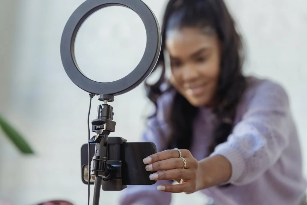 a person making a video